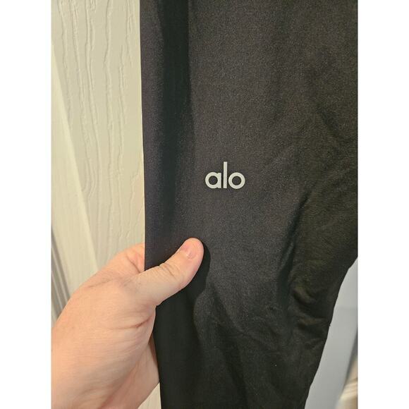 Alo Yoga Black Full Length Leggings with Working Drawstring Measures XS - Picture 5 of 5